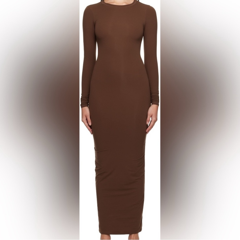 SKIMS Soft Lounge Maxi Dress in cocoa brown
